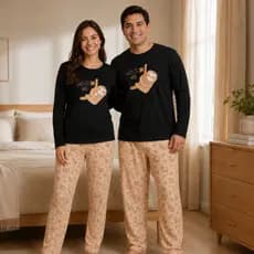 Kit Casal Longo Minimalista Blusa Comprida Calça Xadrez Combinando Namorados P ao GG