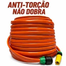 Mangueira de Jardim Anti-Torção e Anti-Dobras Borracha Para Quintal de 5 a 50 Metros