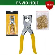 Alicate Para Ilhoses Com 100 Ilhos Dourados – Ferramenta Ideal Para Artesanato
