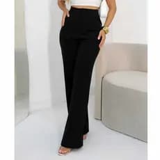 Calça Pantalona Feminina Alfaiataria Cintura Alta Elegante Social Moda Feminina Liquidação2026**