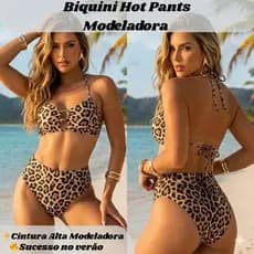 Biquíni Hot Pants Cintura Alta Moldadora Modeladora - Realce suas Curvas