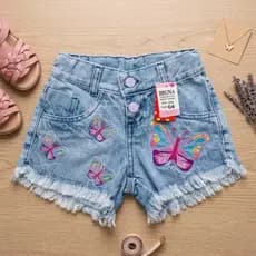 SHORT,JEANS,SUPER CHARMOÇO,FEMININA,INFANTIL,CON,REGULADOR DE CINTURA100%ALGODAO