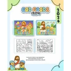 Livro de Colorir Urso Bobee GoodIs Cristão – 50 Páginas, Capa Dura Laminada, Tamanho A5