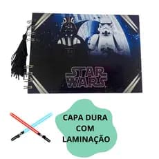 "Livro de Colorir Star Wars - 50 Páginas, Capa Dura Laminada, Papel 120g | Para Fãs da Saga!"