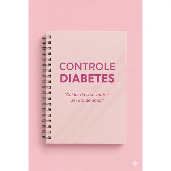 Caderno de Controle de Diabetes – Cuide da sua saúde com estilo e organização!