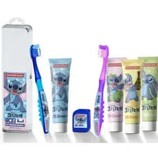 2 Kit Stitch Infantil Escova + Gel Dental + Fio Dental - Dentalclean