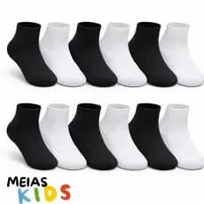 Kit 6/12 Meias Infantil Menino Menina Básica Escolar