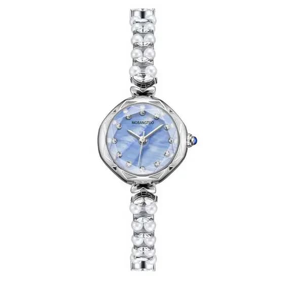MOBONTAO estilo de sereia relógio feminino, pulseira de diamantes de moda, relógio de quartzo de temperamento simples