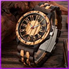 Woodworld Hot Sale, bambu colorido de moda, relógio masculino de madeira, relógio de quartzo.