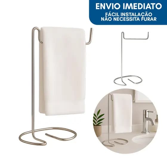 Porta Toalha de Rosto para Pia Lavabo Bancada Suporte Papel Higienico Pano de Prato Preto