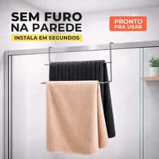 Suporte Porta Toalha de Banho Encaixe Box Porta Banheiro Elegante Luxo Resistente Eficiente Cromado