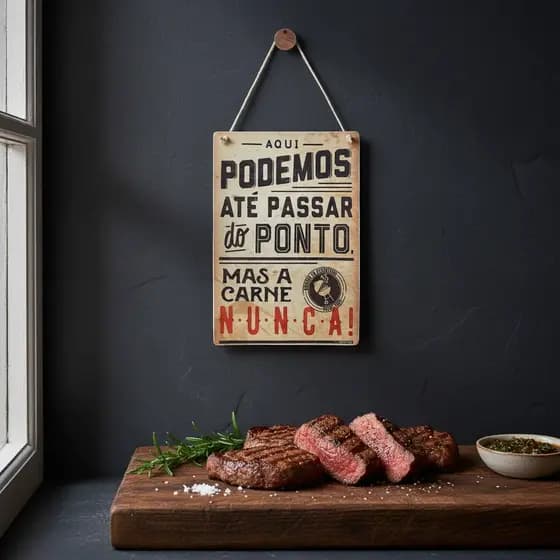 Cantinho do Churrasco Placa Dupla Face Resistente ás Intemperies Alto Impacto Personalizado