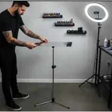 Bancada Auxiliar Para Tattoo Mesa de Tatuagem Estética Profissional Tripé Suporte Pedestal