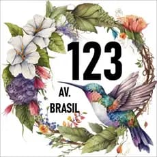 Número de Casa 20x20cm  Resistente ás Intemperies Alto Impacto Personalizado Residêncial