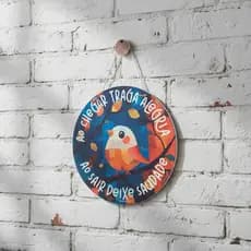 Placa de Jardim Decorativa Redonda Resitente ás Intempéries Quadro Personalizado