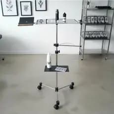 Bancada Auxiliar para Tatuagem Mesa de Tattoo Estética Aço Inox com Rodas Porta Copo Toalha Tablet Desmontavel