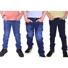 kit 3 calça jeans com elastano, infantil e juvenil com ajuste!