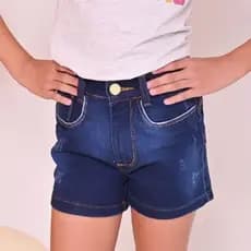 Short Feminino Infantil – Cintura com Elástico, Tamanhos 6 ao 16