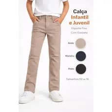Calça Sarja Bolso Embutido Tecido Acetinado