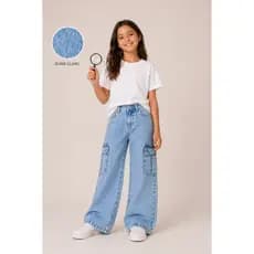 Calça wid leg Pantalona Cargo Infantil e Juvenil