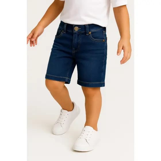 Short Bermuda jeans com elastano menino