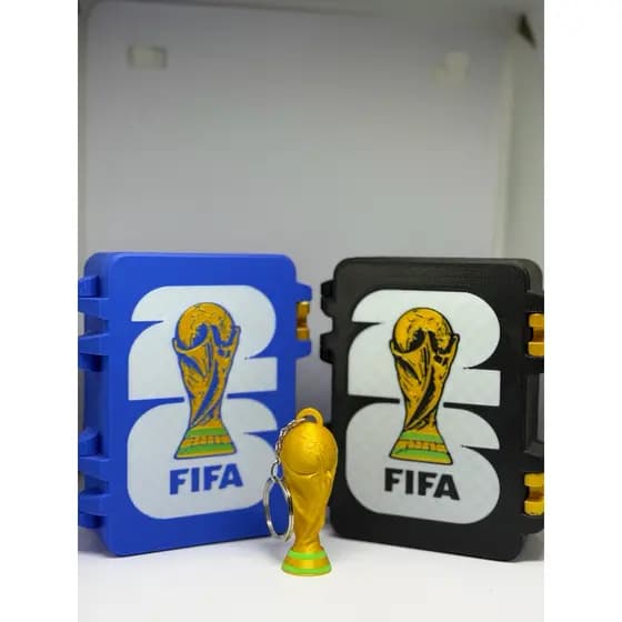Porta Figurinhas Álbum Copa do Mundo 2026 Caixa de Figurinha Estojo Organizador de Cards Futebol Álbum de figurinhas