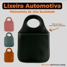 Lixeira Automotiva para Carro em Couro Reforçado Universal Porta Lixo Suporte acessórios suporte