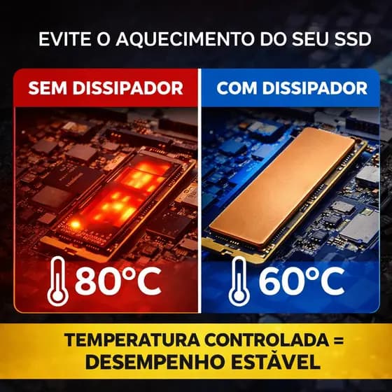 Dissipador de Calor SSD Nvme M2 2280  Sata NGFF Console Alta Refrigeração PC PS5
