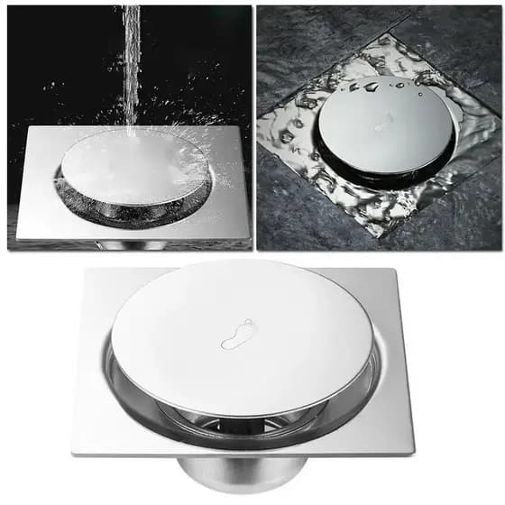Ralo Click Inteligente 10x10 cm Aço inoxidável Banheiro Lavabo evitar odor