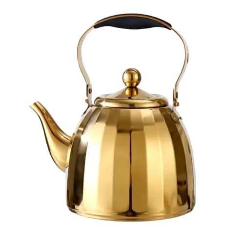Bule Dourado Inox 1L Indução e Gás – Chaleira Elegante para Chá / Café, com Infusor