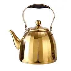 Bule Dourado Inox 1L Indução e Gás – Chaleira Elegante para Chá / Café, com Infusor