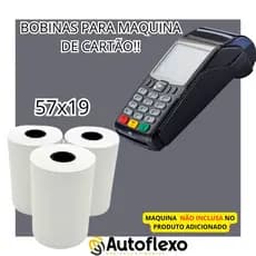 Bobina 57x19 Fácil De Instalação Para Maquina De Cartão Qualquer Modelo Envio Rápido