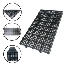 Kit 10  Pallet Piso Plástico Resistente 25x50 Preto Palete Trioplast