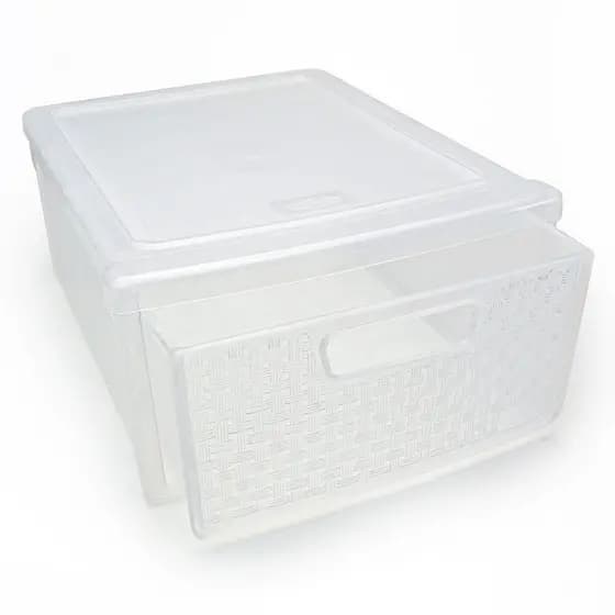 Gaveteiro Modular Empilhável Rattan Transparente 26,5x33x14,5 Cm 254/nt Nitron