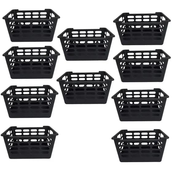 Cestinha organizadora Preta Kit com 10 Cesto Multiuso Atenas 25x15,5x29,5 Tamanho médio