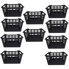 Cestinha organizadora Preta Kit com 10 Cesto Multiuso Atenas 25x15,5x29,5 Tamanho médio