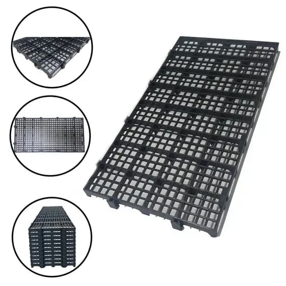 Kit 10 Estrado Piso Pallet Plástico Resistente 25x50 Paletes Preto Trioplast