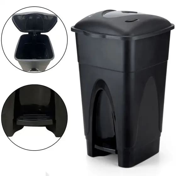 Lixeira Cesto Com Pedal 65L Lixo Residência Bar Jardim Casa INJEPLASTEC 	161