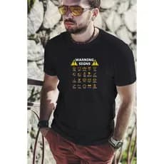 Camiseta Algodão Unissex  CAR WARNING SIGNS sátira dos sinais de alerta no painel do carro luzes de emergência painel