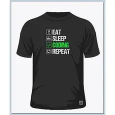 Estampa Geek Algodão EAT SLEEP CODING REPEAT Comer Dormir Codificar Repetir