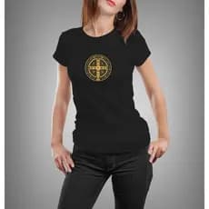 Camiseta Algodão Babylook MEDALHA DE SÃO BENTO escolha a sua