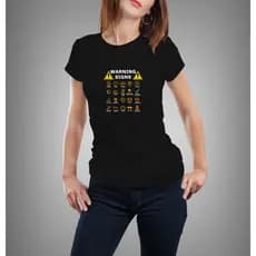 Camiseta Algodão Babylook CAR WARNING SIGNS sátira dos sinais de alerta no painel do carro luzes de emergência painel