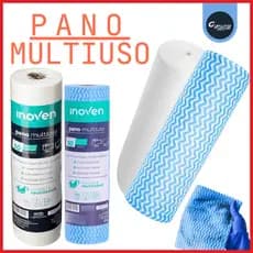 Pano Multiuso Para Limpeza 100 UN. Grande 28X50 Rolo Tipo Perfex Picotado Reutilizável
