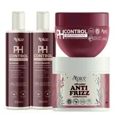 Kit Apse Ph Control e Ativador Anti Frizz - Shampoo, Condicionador, Mascara Acidificante e Ativador - 4 Itens