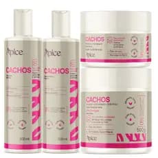 Kit Apse Cachos  Shampoo, Condicionador, Ativador e Máscara - 4 itens