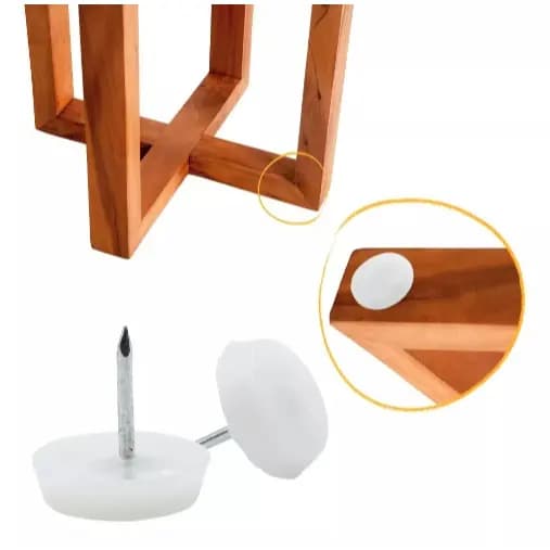 Kit C/ 100 Sapata Para Pés De Móveis C/ Prego Deslizante