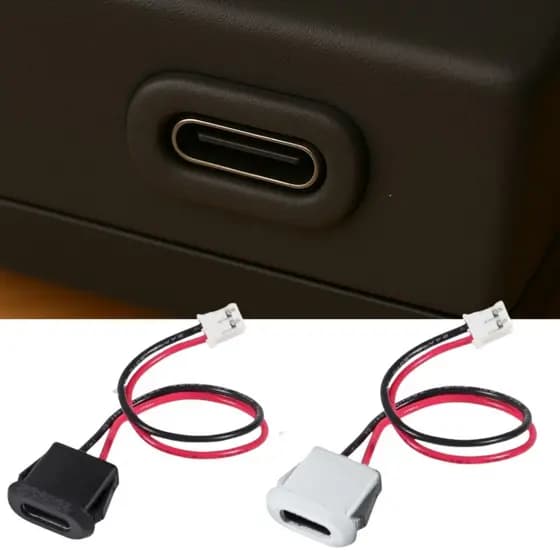 Adaptador USB-C Fêmea com Fio PH2.0 Cabo 10cm para Carregamento de Dispositivos