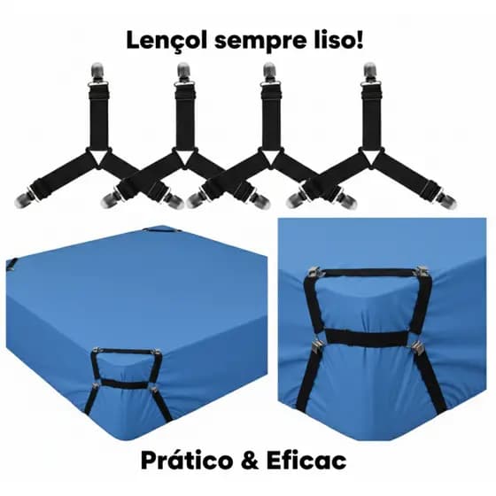 Kit 8 Prendedores De Lençol Triangular Ajuste Firme Qualidade Superior Para Todos Colchões E Camas Infantil E Adulto Nov