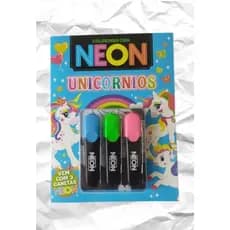 livro de colori colorindo com néon - unicórnio