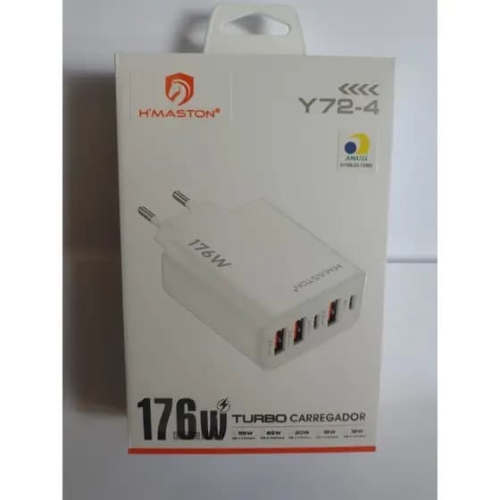 carregador Hmaston turbo 176W 5 saída USB-C + USB-A carregador rapido multipla portas fonte carregador potente